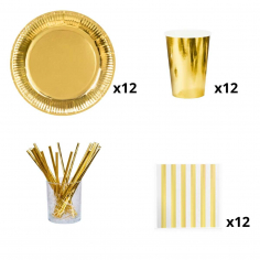 assiettes dessert papier doré or métallisé organisation de fête