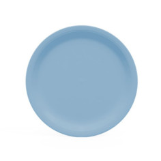 10 assiettes rondes en carton bleu pastel - 22 cm