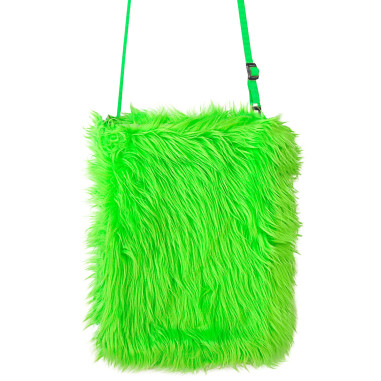 Sac a main vert fluo en fourrure