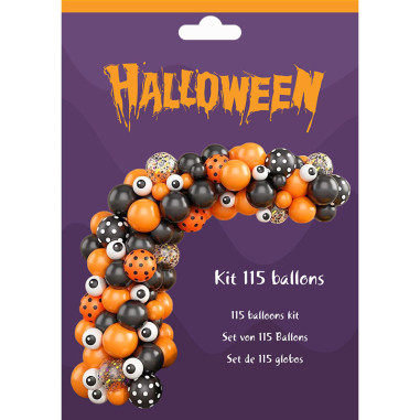 Kit 115 ballons Yeux Halloween + accessoires