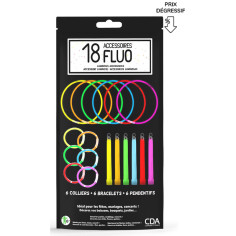 Set 18 accessoires fluorescents coloris assortis