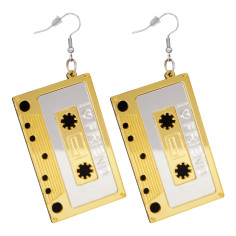 Boucles d'oreilles cassettes audio 80's