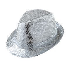 Chapeau argenté à paillettes