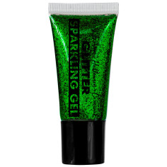 Gel maquillage vert à paillettes